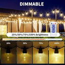 LED Outdoor String Lights 50FT,Patio Lights with 20 Dimmable Bulbs,IP66 Waterproof Shatterproof, with Remote Control,2700k Outside Hanging Lights for Backyard Porch Garden Decoration by GreenHaven Gardens
