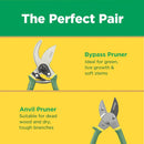 Miracle-Gro 2-Piece Pruning Shears Set – Includes 8 in. Bypass Pruner for Live Plants and 8 in. Anvil Pruner for Dry Stems – Sharp Carbon Steel Blades and Comfort Grip Handles for Garden and Yard Use by GreenHaven Gardens