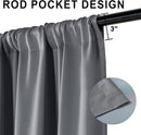 XWZO Extra Wide Full Blackout Curtain - Rod Pocket Thermal Insulated Black Liner, Noise Reducing and Heat Blocking Drapes for Hall and Studio Windows with Tiebacks, Dark Grey, W60 x L63, Set of 2 by TinyTreasures Baby Boutique