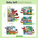Jollybaby Crinkle Books for Babies, Sensory Soft Touch and Feel Baby Toys for 0-6 Months Infants, Newborn Montessori Early Educational Cloth Toys, Baby Girl & Boy Gift(Jungle Tails) by TinyTreasures Baby Boutique