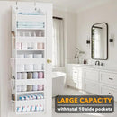 SpaceAid 1 Pack Over The Door Organizer with 5 Large Pockets and 10 Mesh Side Pockets, 5 Layers Door Organizer Hanging with Clear Window for Bedroom, Bathroom, Pantry and Nursery, White by CozyNest Decor