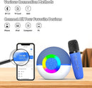 Karaoke Microphone Machine Toys for Kids Adults, Mini Portable Bluetooth Speaker with 2 Wireless Mics, Christmas Birthday Gifts for Boys Girls Ages 3 4 5 6 7 8 9 10 11 12+ Year (Blue) by TinyTreasures Baby Boutique