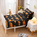 NTBED 4 Pieces Construction Toddler Bedding Set for Baby Boys, Truck Vehicles Excavator Cars Printed, Includes Comforter, Flat Sheet, Fitted Sheet and Pillowcase,Black by TinyTreasures Baby Boutique