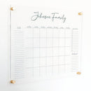 Personalized Clear Acrylic Calendar for Wall, Calendar Whiteboard for Wall, Dry Erase Wall Calendar, Wall Calendar Organizer System for Home (Cursive, Jade, 23"W x18.5"H) by TinyTreasures Baby Boutique