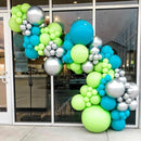 RUBFAC 129pcs Blue Green Balloons Different Sizes 18 12 10 5 Inch for Garland Arch, Green Blue Balloons for Birthday Baby Shower Gender Reveal Wedding Party Decoration by TinyTreasures Baby Boutique