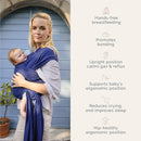 Boba Baby Wrap Carrier – Original Baby Sling Carrier for Newborns (7–35 lbs), Soft, Secure, Hands-Free & Ergonomic, Ideal for Comfortable Bonding, New Parents (Serenity Dark Blue) by TinyTreasures Baby Boutique