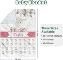 Personalized Baby Crib Bedding Set - Custom Name Lovely Elephant Design 3 Pcs Set - Soft Blanket with Double Layer Dotted Backing, Fitted Sheet, Room Rug for Newborns Boys Girls Shower Gift by TinyTreasures Baby Boutique