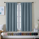 Simplebrand Ava Stone Blue Blackout Curtains for Bedroom 63 Inch Length 2 Panels, Solid Thermal Insulated Energy Saving Rod Pocket Window Treatment Curtains Blackout Drapes, W40 x L63 Inch, Stone Blue by TinyTreasures Baby Boutique