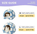 Lesure Cute Cat Beds for Indoor Cats - 2 in 1 Large Cat Cave Bed for Puppy and Small Dog with Removable Washable Cushioned Pillow, Cozy Kitten Tent with Non-Slip Bottom, Blue, 17.3 inches by CozyNest Decor