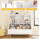 Toy Storage Organizer, 3 Tier Floor Standing Toddler Bookshelf with Legs, 5 Cube Kids Bookshelf and Toy Storage, Book Shelf for Kids Room, Living Room, Nursery, White by CozyNest Decor