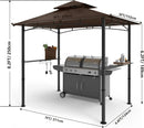 COOSHADE 8'x 5' Grill Gazebo Double Tiered Outdoor BBQ Gazebo Canopy with LED Light (Brown) by GreenHaven Gardens