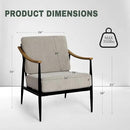 Modern Accent Chairs Set of 2 for Living Room Bedroom Mid Century Arm Chairs Upholstered Office Accent Chairs Comfy Waiting Room Chairs with Metal Frame, Grey by CozyNest Decor