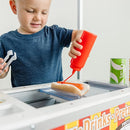 Melissa & Doug Wooden Snacks and Sweets Food Cart - 40+ Play Food pcs, Reversible Awning by TinyTreasures Baby Boutique