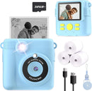 Kids Camera Instant Print, Christmas Birthday Gifts for Kids Age 3-12, Selfie Digital Camera with 1080P Videos,Toddler Portable Travel Cameras Toy for 4 5 6 7 8 9 Year Old Boys Girls-Blue by TinyTreasures Baby Boutique
