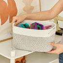 Small Cotton Rope Storage Basket Set of 3-11"x7"x7" Perfect Woven Baskets for Storage, Ideal Storage Baskets for Organizing Toys, Towels, and More - Baskets for Shelves（White & Mixed Grey） by TinyTreasures Baby Boutique