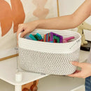 Small Cotton Rope Storage Basket Set of 3-11"x7"x7" Perfect Woven Baskets for Storage, Ideal Storage Baskets for Organizing Toys, Towels, and More - Baskets for Shelves（White & Mixed Grey） by CozyNest Decor
