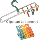 Clothes Drying Racks 2 Pack Grey Colour Small Folding Portable Underwear Hangers with 12 Clips 360° Rotatable Hook for Socks Drying Towels Bras Baby Clothes Gloves Plast by TinyTreasures Baby Boutique