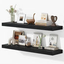 Dreamland 40 Inches Floating Shelves for Wall, 9.3" Deep Long Floating Shelves Set of 2, Large Display & Storage Shelf, Wall Shelf for Bathroom Bedroom Living Room Kitchen Office, Black by CozyNest Decor