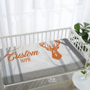 Personalized Nursery Crib Bedding Set: Orange Forest Custom Name 5 Piece Baby Crib Sets with Sika Deer Theme - Toddler Double Layer Blanket Set, Comfortable Crib Bed Sheets for Baby Grils by TinyTreasures Baby Boutique