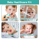 Baby Grooming Kit, Electric Safety Nail Trimmer Baby Nursery Kit，Infant Safety Care Set with Hair Brush Comb Nail Clipper Nasal Aspirator,Baby Essentials Kit for Newborn Girls Boys (20 Pc Green Kit) by TinyTreasures Baby Boutique