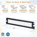 HONEY JOY Bed Rail for Toddlers, Extra Long, Foldable Portable Swing Down Safety Bed Guard Rail, Toddler Bed Rails for Crib, King Queen Full Twin Size Bed Mattress (Gray, 1 Pack, 71 Inch) by TinyTreasures Baby Boutique