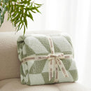 Snuggle Sac Sage Green Bedding Blankets Twin Size, Super Soft Warm Blankets Oversized Cozy Knit Fuzzy Blanket for Living Room, Chevron Green,60x80 inches by TinyTreasures Baby Boutique