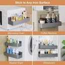 Magnetic Spice Rack for Refrigerator, Kitchen Organizer and Storage Shelf, Grey(2 Pack) by CozyNest Decor