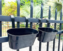 6 Pack Metal Hanging Planter for Outdoor Plants, 10 Inch Black Fence Planters Railing Pots for Garden Patio Balcony Decor, Flower Bucket with Detachable Hooks (Black, 6Pcs) by CozyNest Decor