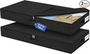 Cirhy Under Bed Storage Containers, 4.5 Inch Tall Low Profile Under Bed Storage with Sturdy Sidewalls & Bottom, UnderBed Storage for Clothes,Shoes, Pillow, Blankets Organizer, 2 Pack Black by CozyNest Decor