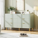 GAOMON 6 Drawer Dresser, Wood Chest of Drawers Organizer Storage with Gold Handle, Large Storage Cabinet, Modern Design Dresser for Bedroom, Living Room, Closet, Hallway, Entryway, Green by CozyNest Decor