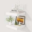 Fun Memories 12 Inch Floating Shelf, Rustic Wood Wall Shelves for Wall Decor & Storage, 12 x 12 Floating Shelf for Living Room, Bathroom, Bedroom, White, Set of 2 by CozyNest Decor
