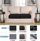 H.VERSAILTEX Super Stretch Individual Seat Cushion Covers Sofa Covers Couch Cushion Covers Slipcover Sets Thick Jacquard Textured Twill Fabric (2 Piece Medium Sofa Cushion Covers, Black) by CozyNest Decor