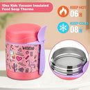 Bento Lunch Box Set With 10oz Soup Thermo, Leak-proof Lunch Containers with 4 Compartment, Kids Hot Thermo Food Jar/Insulation Lunch Bag, Food Containers for School（Flamingo） by TinyTreasures Baby Boutique