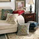 Set of 2 Brown Vintage Embroidered Throw Pillow Covers 18x18in，Floral Embroidered Cushion Cover for Sofa Couch Bed Burgandies Pillow Cover Brown by CozyNest Decor