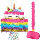 WERNNSAI Unicorn Cake Piñata Foldable - Unicorn Party Decorations Pink Girl Birthday Party Games Princess Pinata with Blindfold Bat and Tassels Happy Birthday Supplies for Kids Girls Classroom Game by TinyTreasures Baby Boutique