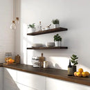 36 Inch Floating Shelves for Wall Rustic Brown Wood Wall Shelves for Bedroom Set of 4 by CozyNest Decor