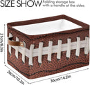 Storage Basket Bin American Football Cool Organizer Basket Collapsible Shelf Basket Cube with handle for Nursery Bedroom Bathroom, one sizex1 by TinyTreasures Baby Boutique