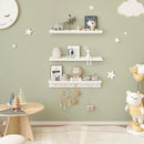 MBYD White Floating Shelves for Wall with Hooks, Nursery Book Shelves for Kids Room, 36 Inch Wall Mount Bookshelf for Living Room Bedroom Bathroom Kitchen, Hanging Picture Ledge Shelf Set of 3 by CozyNest Decor