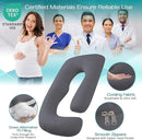 Sasttie Pregnancy Pillows for Sleeping, Jumbo U Shaped Cooling Full Body Pillow with Removable Cover, Pregnant Women Must Haves, Maternity Essential, Dark Grey by TinyTreasures Baby Boutique