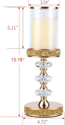 Candle Holder, Pillar Candle Holders, Crystal Candlesticks Holder for Wedding, Parties, Events, Chirstmas,Home Decor, Table Centerpieces CH028D (L) by CozyNest Decor