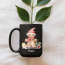 Watercolor Christmas Gingerbread Design Mug, Custom Gingerbread Lover Black Cup, Customized Christmas Coffee Mug With Name, Gift For Boy Girl, Personalized Gingerbread Lover Cup 11oz 15oz by CozyNest Decor