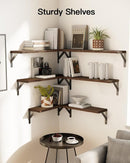 AMADA HOMEFURNISHING Long Wall Shelves, Rustic Farmhouse Floating Shelves for Bedroom, Bathroom & Living Room, Brown by TinyTreasures Baby Boutique
