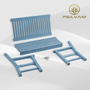 Psilvam Garden Bench, 2-Person Poly Lumber Patio Bench, All-Weather Outdoor Bench That Never Rot and Fade, Memorial Bench, Suit for Garden, Porch and Park(Blue) by CozyNest Decor