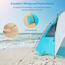 WolfWise 6-7 Person Easy Up Beach Tent UPF 50+ Portable Instant Sun Shelter Canopy Umbrella with Extended Zippered Porch, Blue by TinyTreasures Baby Boutique