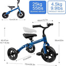 Ancaixin 3 in 1 Toddler Tricycles for 2-5 Years Old Boys and Girls with Detachable Pedal and Bell, Foldable Baby Balance Bike Riding Toys for 2+ Kids, Child Birthday Christmas New Year Gift Blue by TinyTreasures Baby Boutique