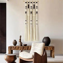 Macrame Wall Hanging Tassels Sphericity Cotton Textile Hanging Geometric Yarn Wall Art for Bedroom Living Room Decor 15.7" W x 39" L by CozyNest Decor