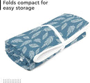 Encasa XO Ironing Mat/Pad (Large 48"x28") with 3mm Padding & Silicone Iron Rest for Steam Pressing on Tabletop or Bed - Heat Resistant, Portable, Quilting & Travel Blanket - Big Leaves Blue by CozyNest Decor