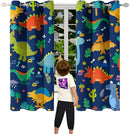 Dinosaur Blackout Curtains 2 Panels 63" Inch Drapes Boys Curtains for Bedroom Cute Dinosaur Themed Grommet Top Thermal Insulated Boys Room Curtains for Nursery, Navy Blue, 82" x 63" by TinyTreasures Baby Boutique