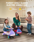 FanttikRide 6V N7 Classic Electric Wiggle Car with Pedal, Rechargeable Battery, Ride on Toys, Swing Car, 2 Speeds, Anti-Rollover, Flashing Light Wheels, Bluetooth, for Ages 3 and Up, 150 Lbs, Blue by TinyTreasures Baby Boutique
