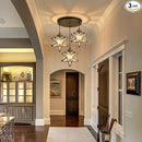 Glass Glam Chandelier Star Pendants Light Fixture Modern Elegant Ceiling Hanging Lights Included LED Warm Light Bulbs Oiled Bronze by CozyNest Decor